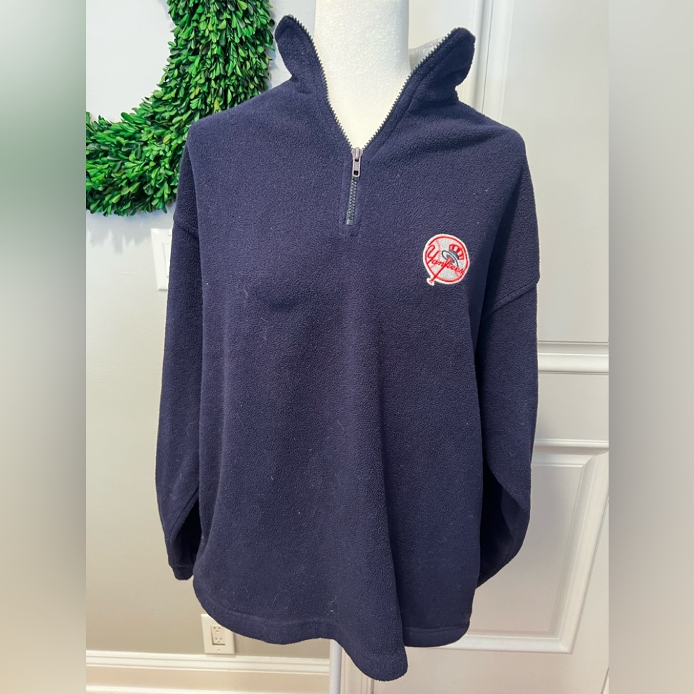 Yankees MLB Men's Navy Half-Zip Sweater